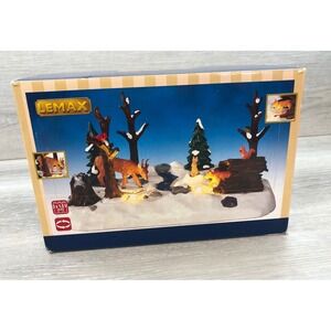Lemax Snowy Forest Lighted Animated Table Accent Christmas Village Scene